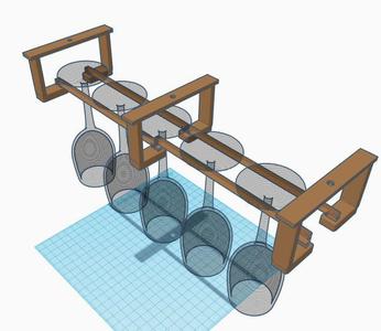 Soporte copas armario. Cups cupboard support.