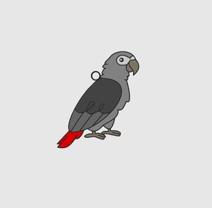 African Grey Parrot Keychain