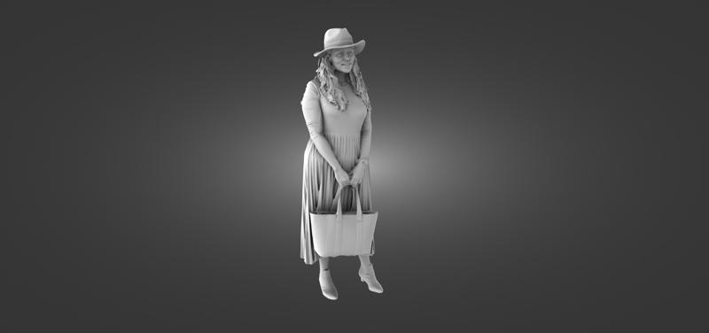 Female passenger with bag