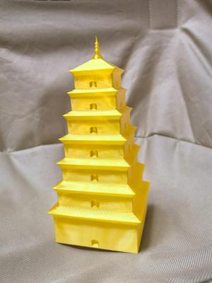 【花瓶模式】大雁塔，16克耗材打印16厘米高[Vase Mode] Printing a 16cm high Big Goose Pagoda with 16g consumables