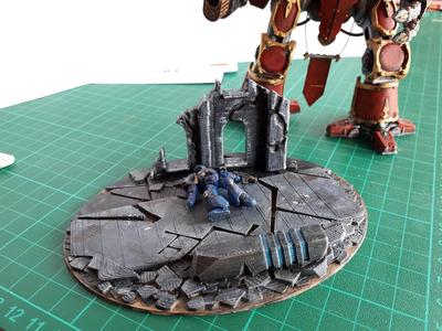Base with ruins and dead marine