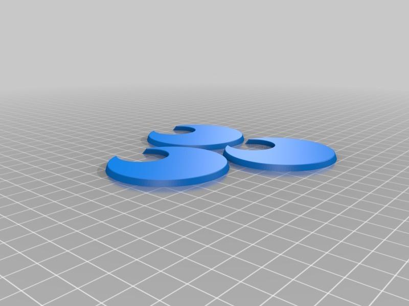 60mm Wargaming Miniature HWT Base with cutout x3 v1