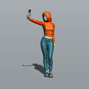 Pretty girl taking selfie