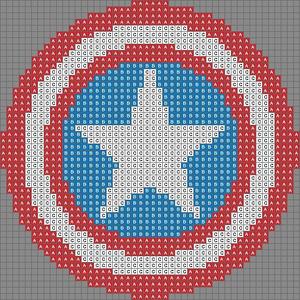 Pixel Puzzle Captain America Shield