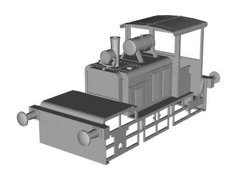 Baldwin 50hp gas mechanical loco 1/87 scale