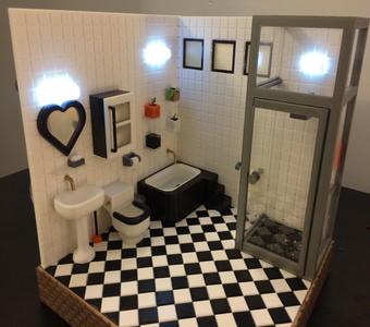 Miniature bathroom walls & floor    (bathroom)