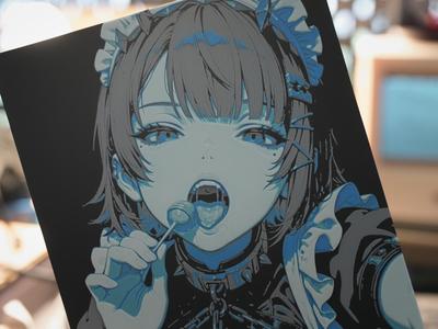 Zero Zone Shark Girl Thick Decorative Painting