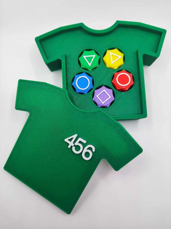 Gonggi Dice and Player 456 Shirt Box from Squid Game 2