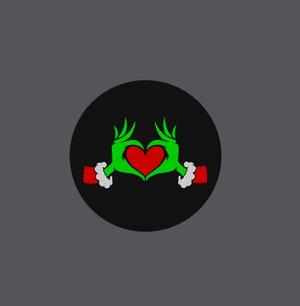 Grinch Christmas Heart - 94mm Coaster