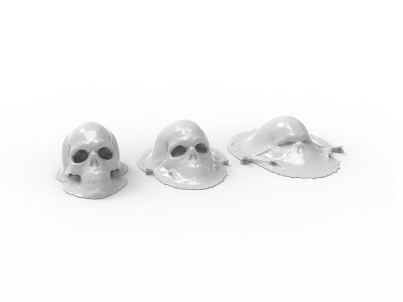 MELTING SKULLS HALLOWEEN DECOR - 3 Versions
