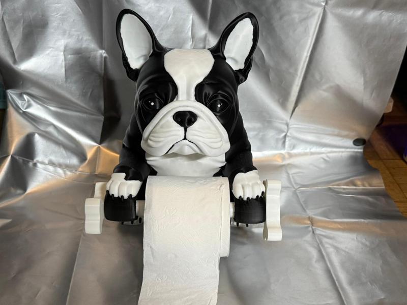 French bulldog toilet paper holder