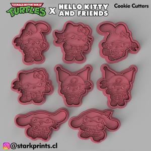 HELLO KITTY X TEENAGE MUTANT NINJA TURTLES Cookie Cutters - SET OF 8