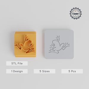 Frog Stamp Tile Collection, 5 Sizes, Perfect for Clay, Cookies & Fondant