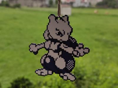 Pixel Art POKEMON MEWTWO NFC Keychain