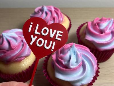 “I Love You” Cupcake Topper | Mini Cake Decoration