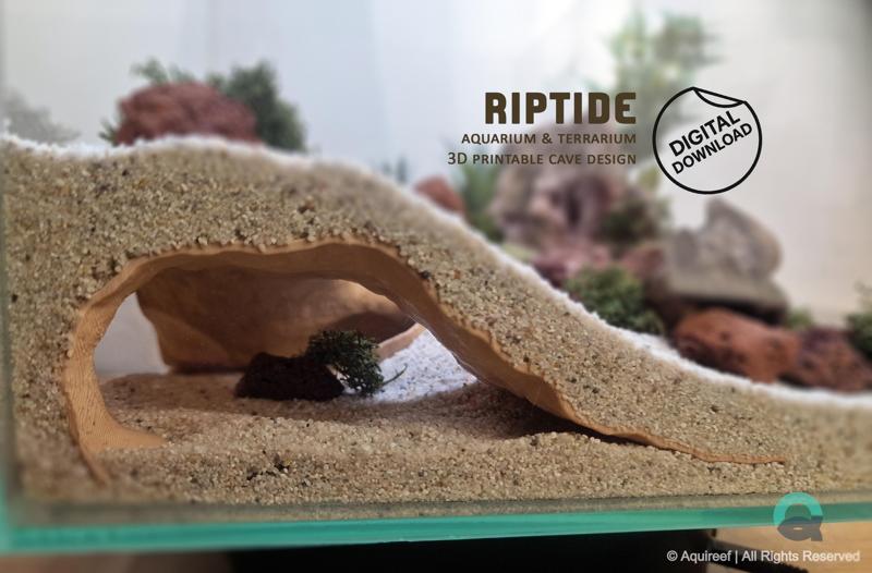 Riptide 3D Printable Aquarium Cave - Fish Hide, Terrarium Decoration, Aquarium Safe, 3D Print File for Fish Tank