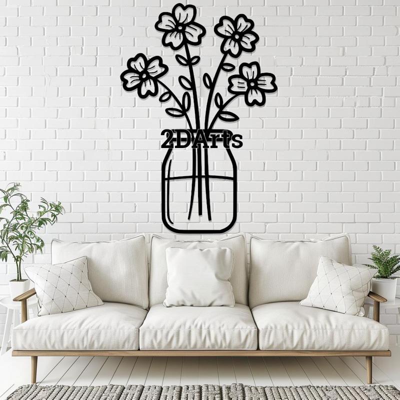 Flowers in Jar 2D Wall Art/Window Art