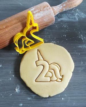 Unicorn Birthday Number 2 Cookie Cutter