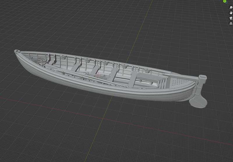 72nd scale 27ft whaler rowing boat