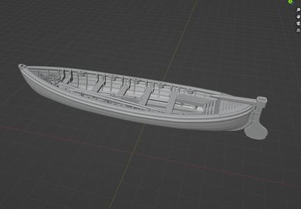 72nd scale 27ft whaler rowing boat