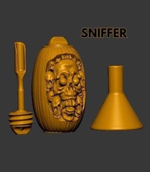 MINI SNIFFER CANISTER INHALER RESERVOIR - SKULLS