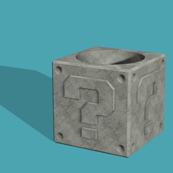 MARIO BROSS CUBE POT MOLD - MOLDE PARA MACETAS CUBO MARIO BROSS