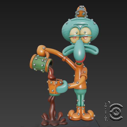 Squidward Barista - Coffee Despair Edition
