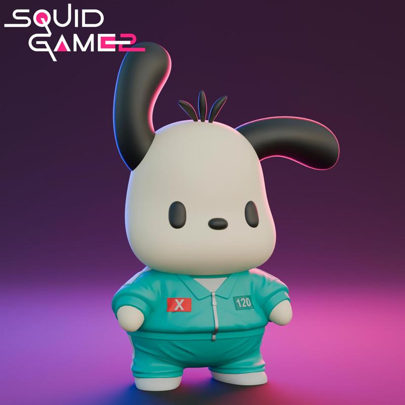 squid game POCHACCO - hello kitty - STL & 3mf Multicolor