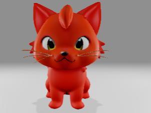 Red Cat Chat Roux Pompon PRINTMON POKEMON