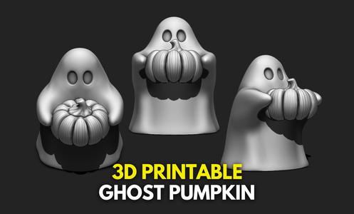 Ghost Pumpkin Halloween - 3D STL File for 3D Printing - Decor