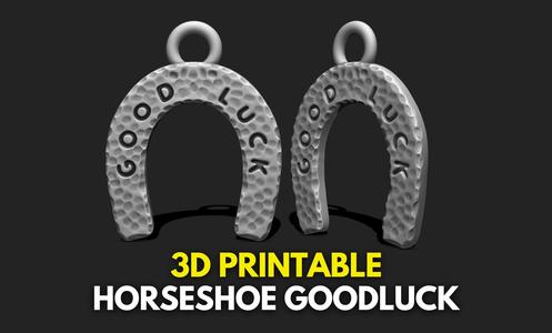 Horseshoe Good Luck Pendant - 3D STL File for 3D Printing