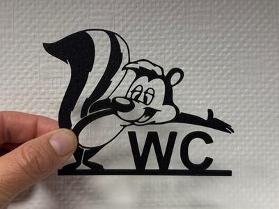 Door WC Pepe the pew sign