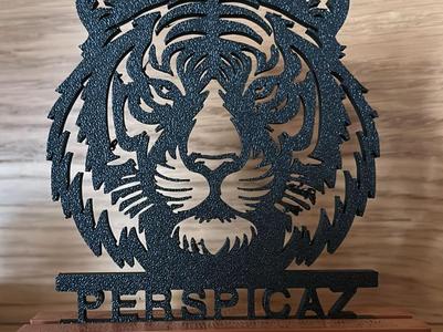 Animal trophies Tiger, Wolf and parrot