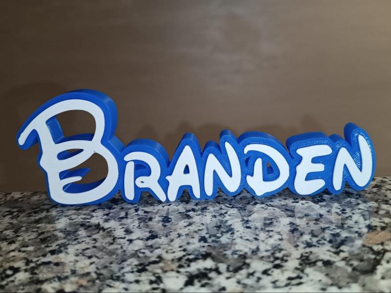 Disney Name Sign Branden Kid Room Wall Decor 3DART