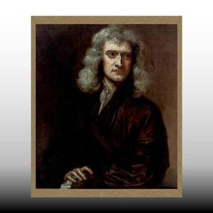 relief painting of Isaac Newton pensive