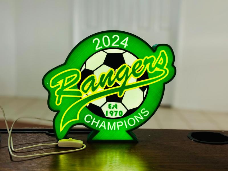 Mt. Druitt Rangers Soccer Team Logo Light Up Sign