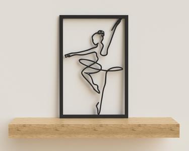 One Line picture "Ballerina" with frame