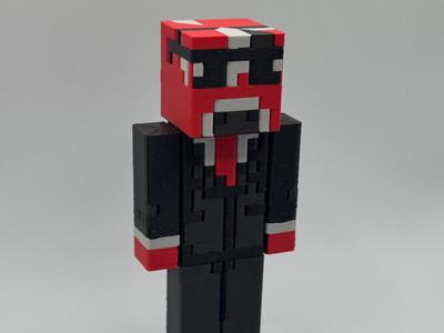 Minecraft Red Cool Cow Skin Figure | 12cm