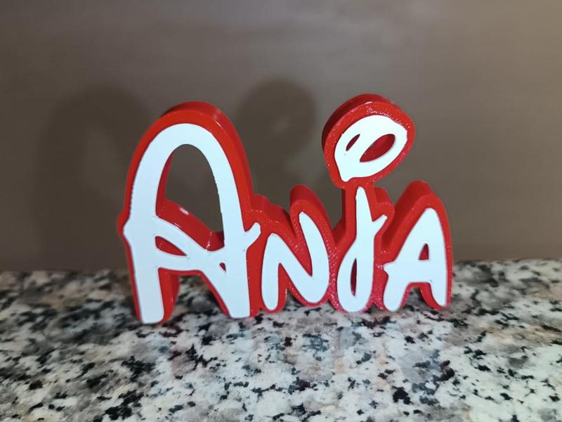 Disney Name Sign Anja Kid Room Wall Decor 3DART