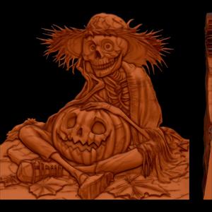 The Grinning Halloween Skeleton STL file for 3d printing or CNC