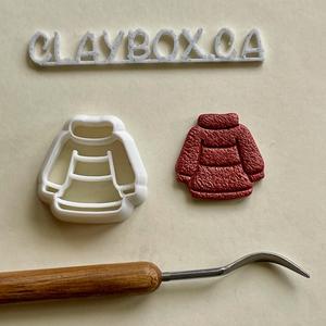 Cozy sweater stamp/cutter set - made for use with polymer clay