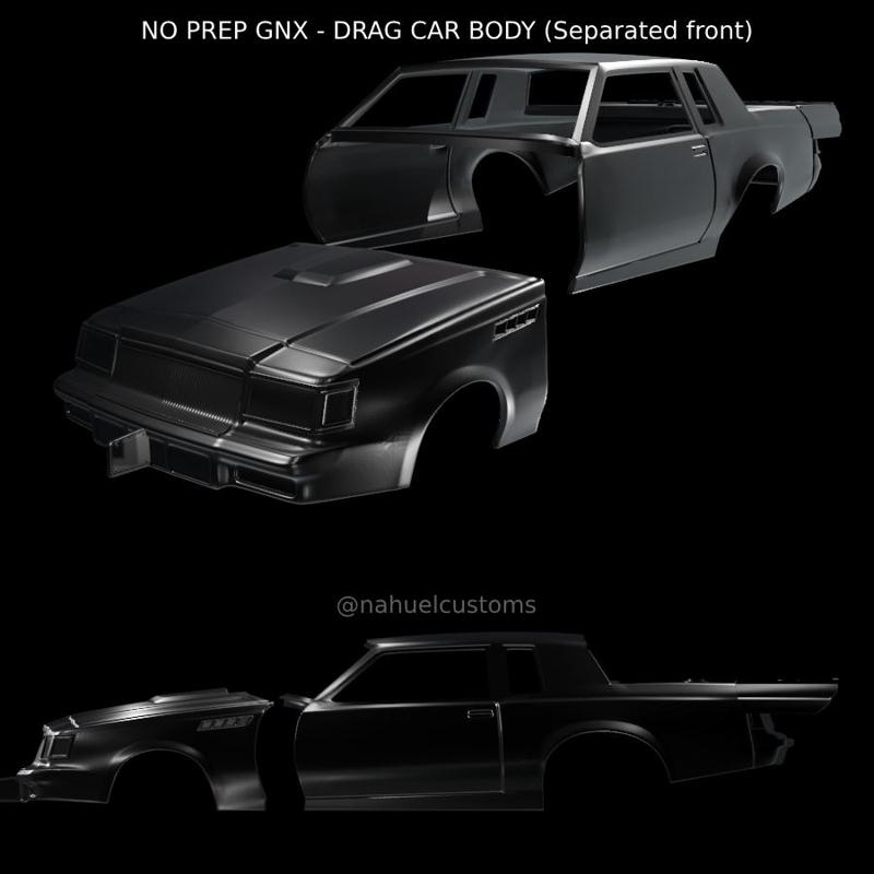 NO PREP GNX - DRAG CAR BODY (Separated front)