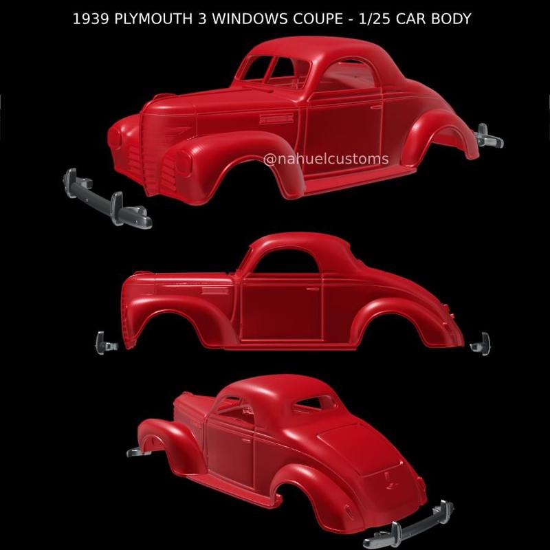 1939 PLYMOUTH 3 WINDOWS COUPE - 1/25 CAR BODY
