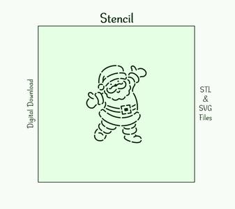 Christmas Santa PYO Cookie Stencil File – Paint your own Stencil Digital download. STL 3D Print file, SVG Cutting file. P05