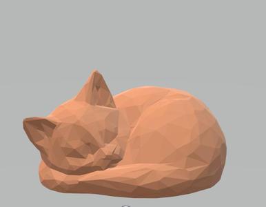Cat sleeping low poly