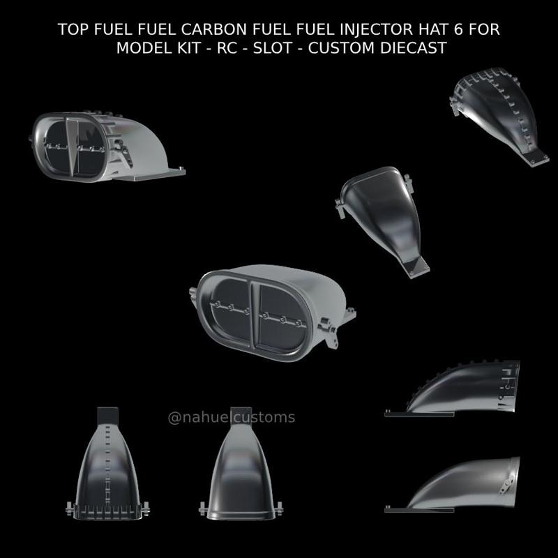TOP FUEL FUEL CARBON FUEL FUEL INJECTOR HAT 6 FOR MODEL KIT - RC - SLOT - CUSTOM DIECAST