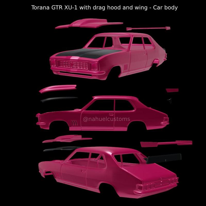 Torana GTR XU-1 with drag hood and wing - Car body