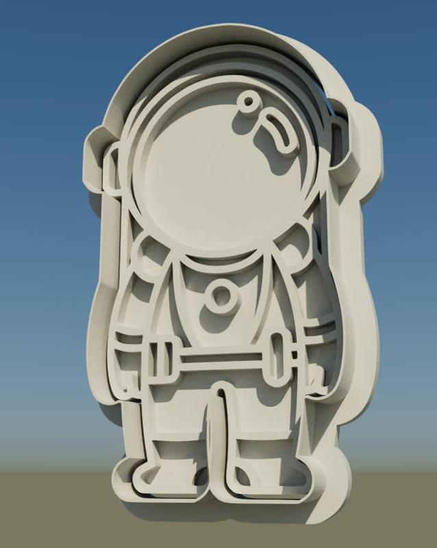 Astronaut Cookie Cutter and Stamps - Explore Sweet Frontiers in Galactic Baking!
