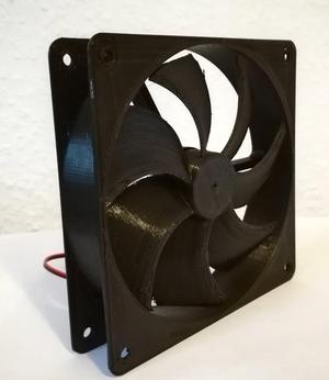 Standard 120mm fan with two blade designs for high pressure and high flow