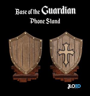 Heroic Phone Stand – Shield Design with Cross for Desk Setup